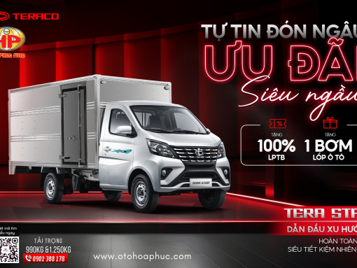DAEHAN MOTORS ƯU ĐÃI 100% LỆ PHÍ TRƯỚC BẠ CÙNG NHIỀU QUÀ TẶNG HẤP DẪN KHI MUA XE TERACO TRONG THÁNG 09/2024